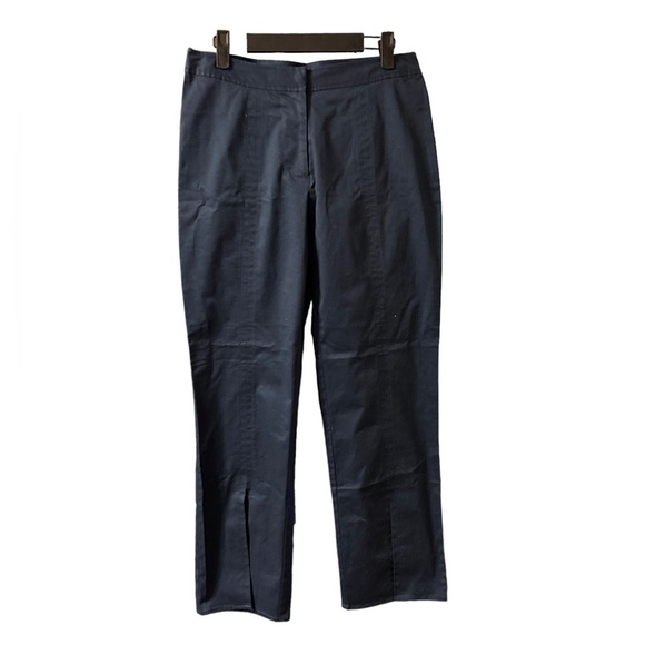 NWT H HALSTON FRONT SLIT CROPPED ANKLE PANTS - Picture 1 of 6
